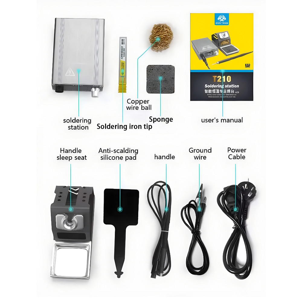 OSS T210 Precision Solder Station LCD display with C210 Tip 2S Rapid warming for JBC Precision