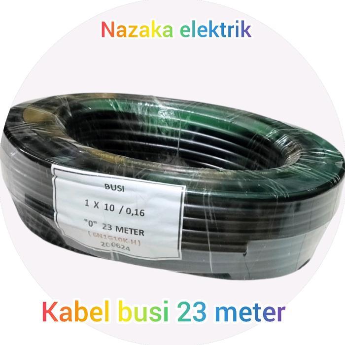 Kabel busi meteran ( 23 meter ) satu roll Serabut Tembaga warna Hitam
