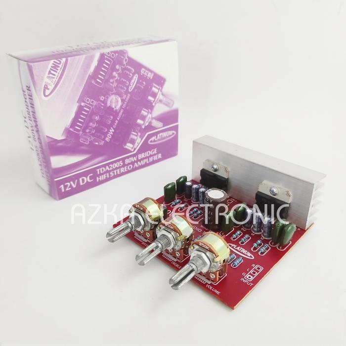 Kit Power Amplifier Stereo 12V Dc 80 Watt Tda 2005 Populer