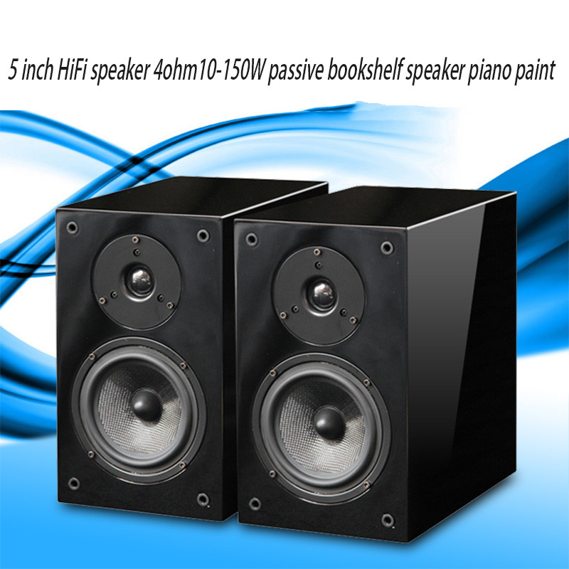 5 Inch H1F1 Speaker 4ohm10-150W Passive Bookshelf Speaker Piano Paint Professional Monitor Amplifier
