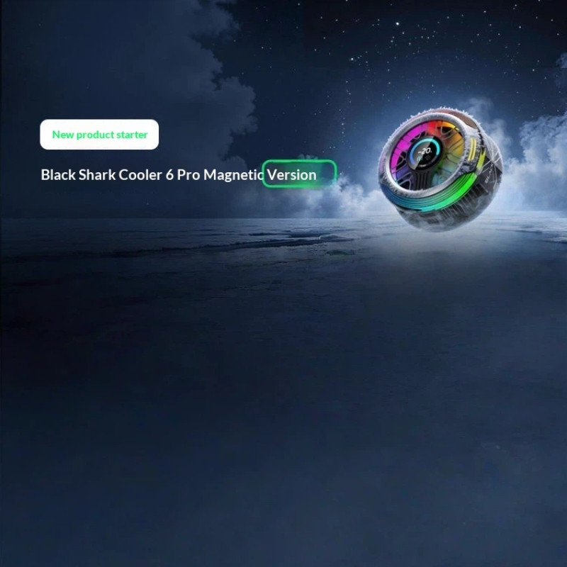 T-Wolf Black Shark 6pro Magnetic Phone Cooler Semiconductor Cool Cooling Full Color Smart Screen Rgb