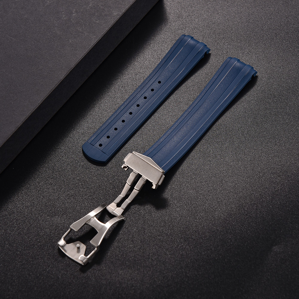 JWNSPA For Original Design 20mm Omega Seamaster 300 Rubber Strap FDA-Approved Fluoroelastomer