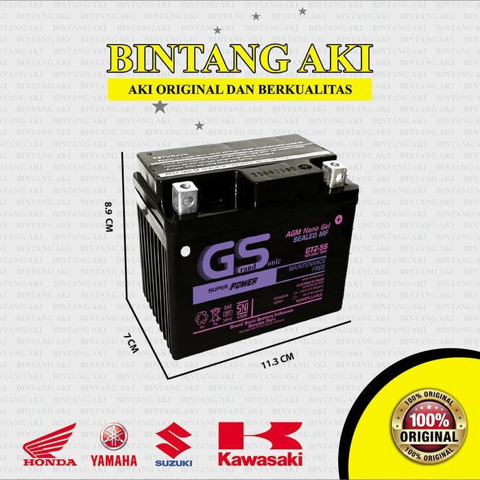 FREE ONGKIR AKI MOTOR GRAND SONIC GTZ5S 12V 5AH ACCU KERING UNTUK BEAT KARBU SCOOPY KARBU VARIO 110