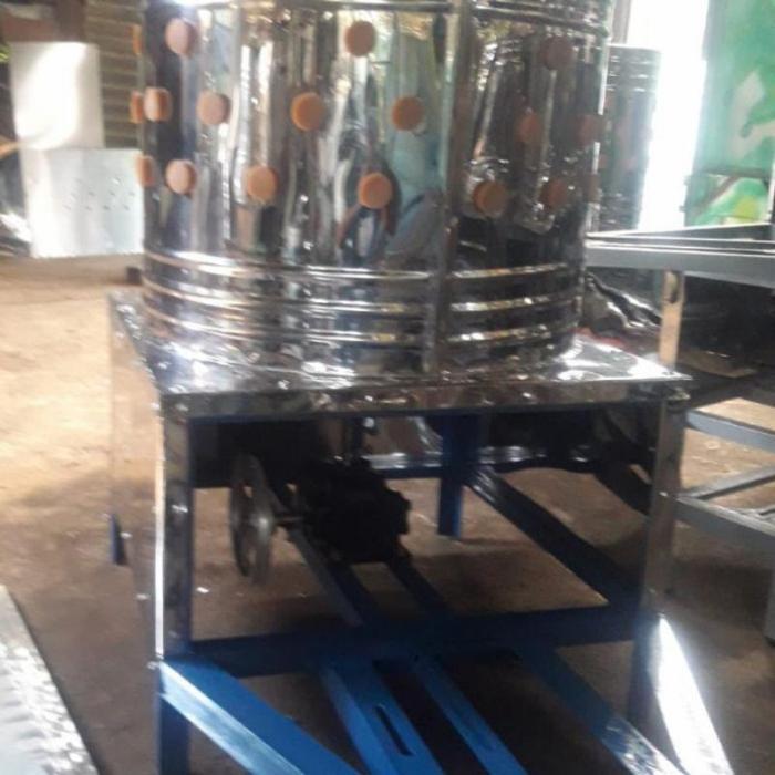 Mesin Cabut Bulu Ayam 5-7 Ekor Gear Box/Gardan Siap Pakai - stainless, unit saja