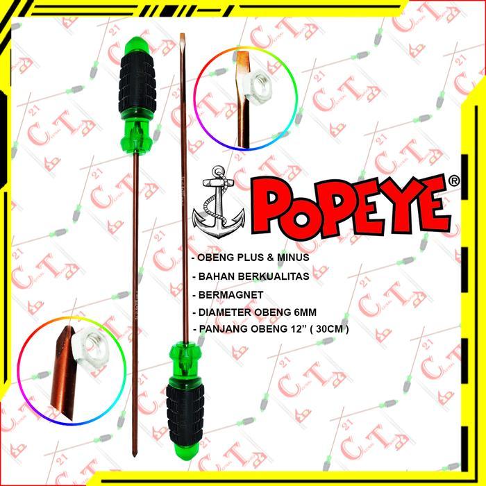 "New" Obeng Plus Minus-Obeng Magnet-Obeng Panjang Popeye 12 Inch