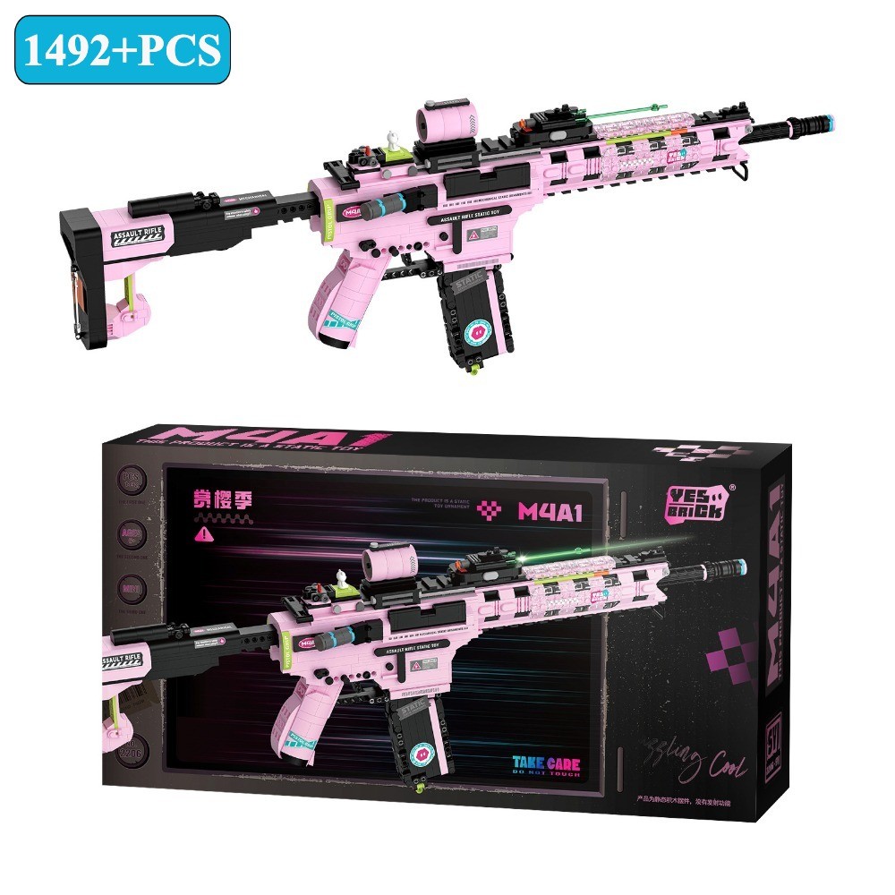 MOC Military MP5 KSV M4A1 ARP-9 Model Senjata Mainan Blok Bangun DIY untuk Anak Laki-Laki Hadiah Nat