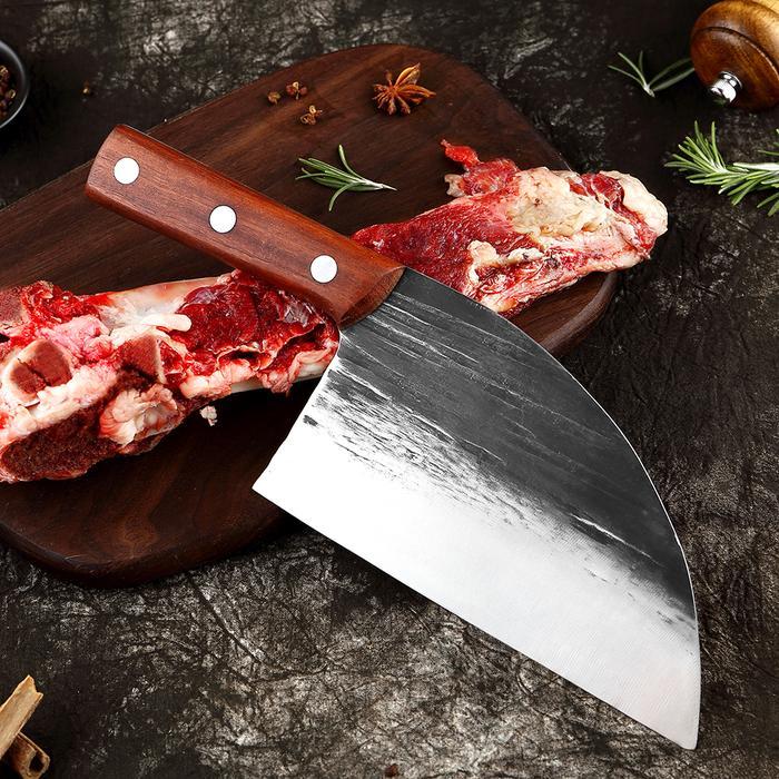 Ultra Sharp Cleaver Knife Serbian Chef Knife Hand Forged Meat Cleaver German High Carbon Steel