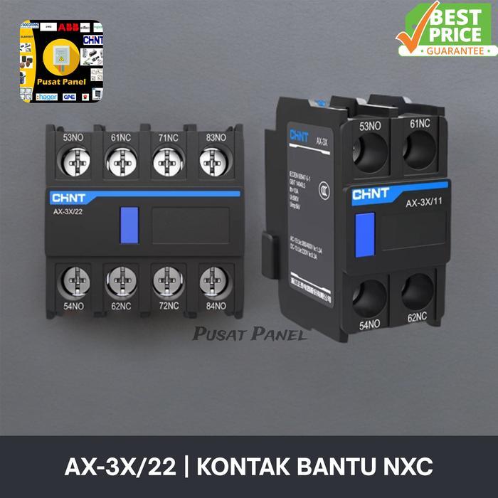 AUXILIARY BLOCK CONTACT AC CONTACTOR KONTAKTOR 2NO 2NC CHINT AX-3X/22