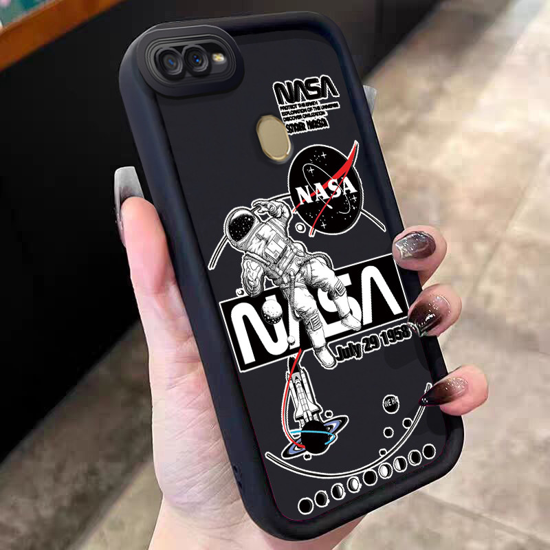 Casing Hp untuk OPPO A7 A5s A12 A12s A11K Case Astronot NASA Kasing silikon Cesing Softcase anak mud