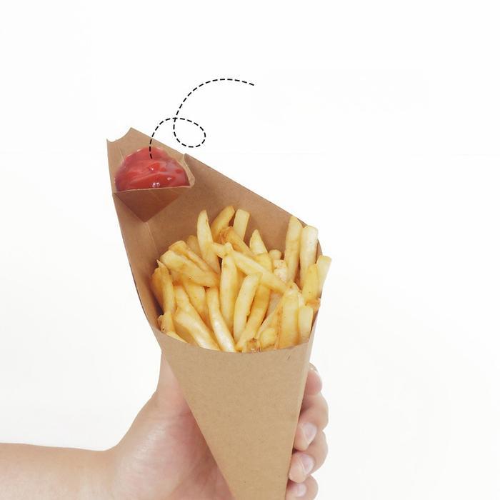 Tray Kentang Goreng Dus French Fries Box Churros Ayam 50pcs Dus Kemasan Kentang Goreng Box Packaging