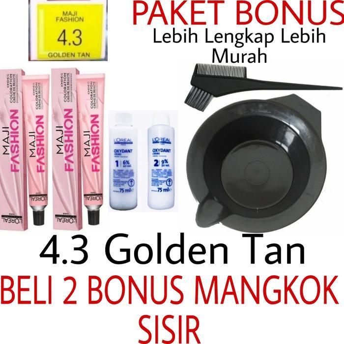Cat Rambut Loreal Maji Fashion 4.3 Golden Tan , Pewarna Rambut #Gratisongki