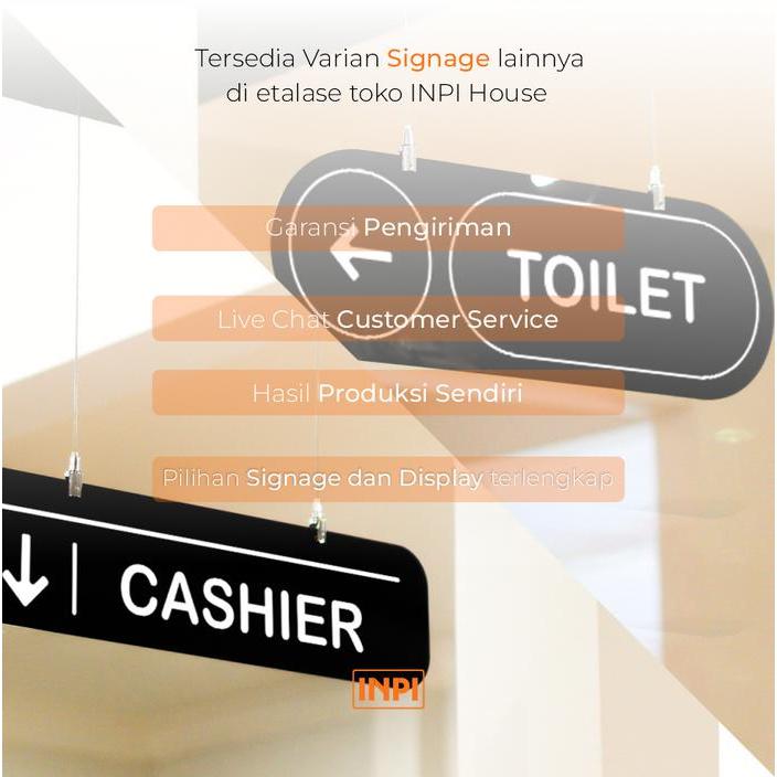 PROMO Sign Toilet Akrilik Gantung Hitam + Sticker - INPI HOUSE