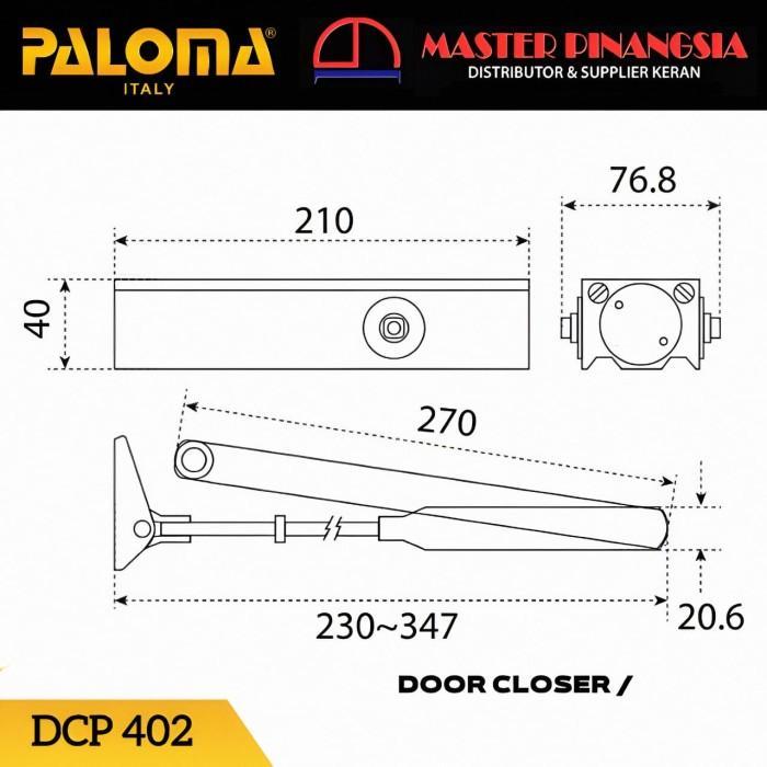 PALOMA Door Closer Penahan Penutup Pintu Rumah Otomatis Non Hold Open Hydraulic Hidrolik Silver