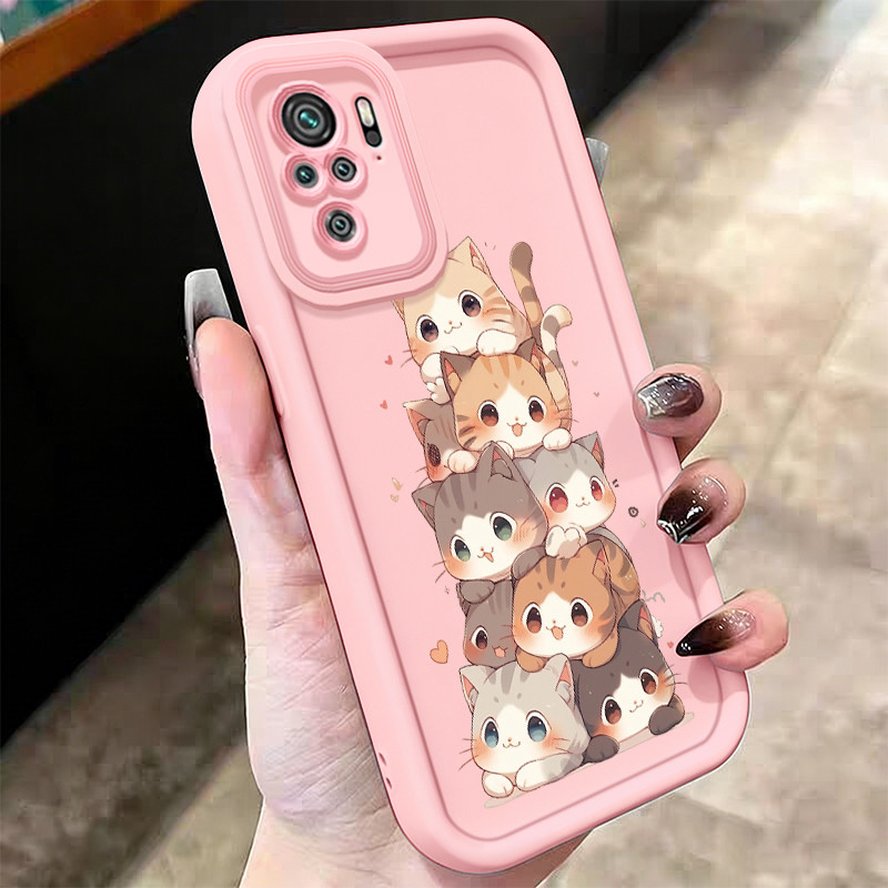 Casing Hp untuk Xiaomi Redmi Note 10 Note 10s Note 10 Pro Max POCO M5s Case Gunung Kucing Kasing sil