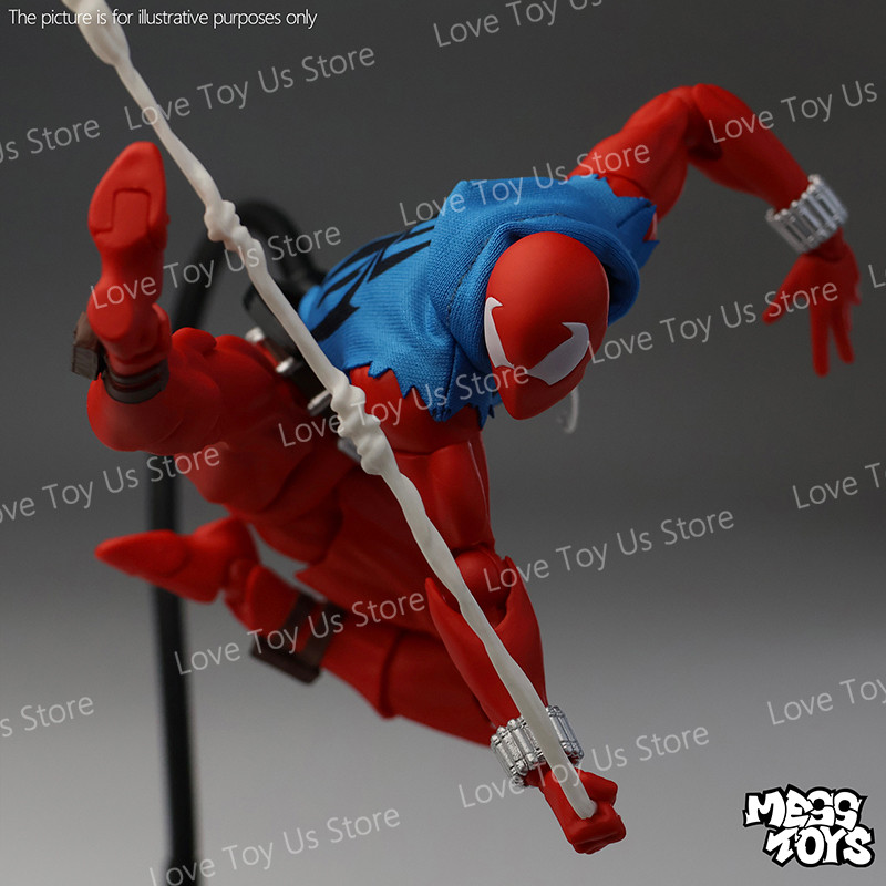 Original Mess Toys Scale Spider Man Action Figures Kids Toy Mafex ML Scarlet Spiderman in Vest &