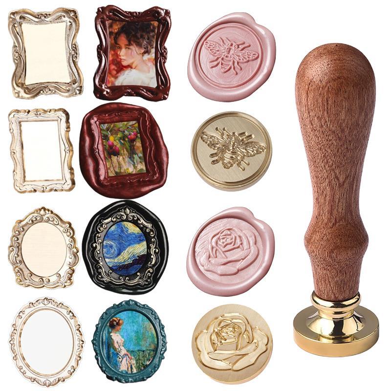 Stamp Flowers Photo Frame Wax Seal Head Vintage Photos Sealing Stamp Head For Cards Envelopes
