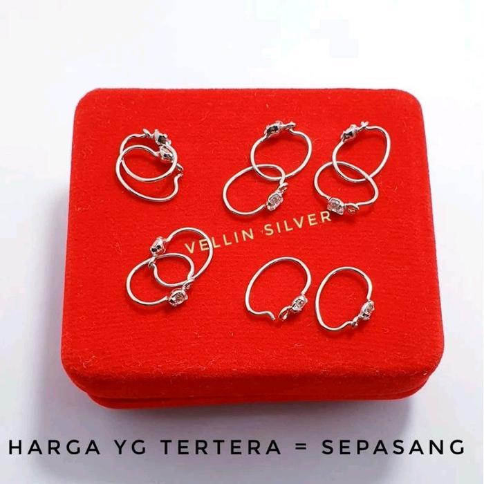 Anting Anting Anak S925 - Anting Knip Satu Permata