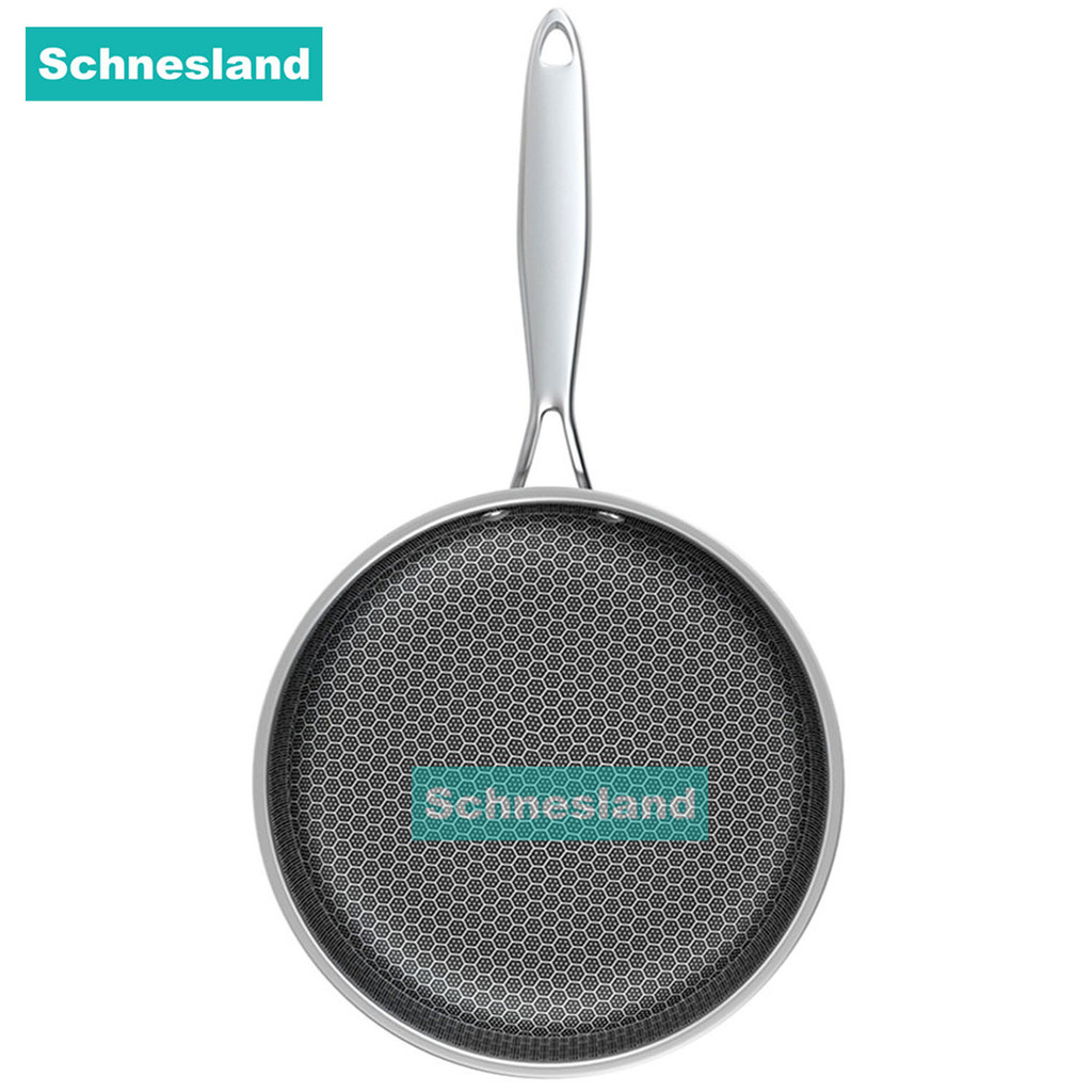 Schnesland Frying Pans 304 Stainless Steel Skillet Wok Pan Induction Cooker