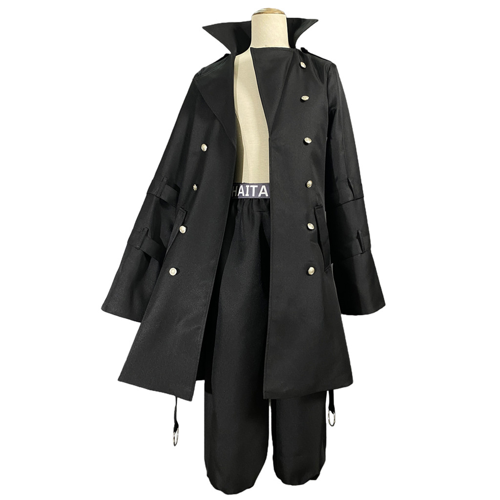 Holoun Tokyo Anime Cosplay Costume Ran Haitani Brothers Black Trench Coat Casual Wearing Halloween