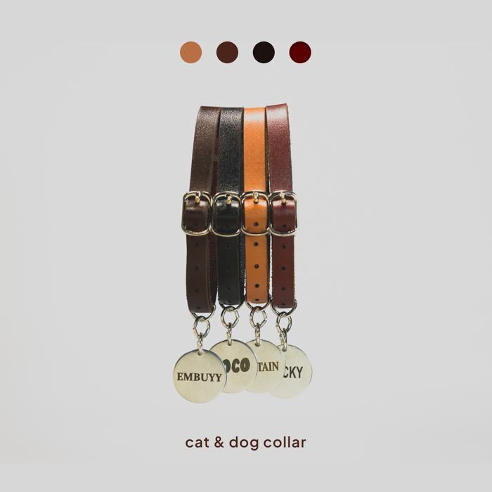 Kalung Anjing Handmade - Gesper - Liontin Metal - Gratis Custom Nama