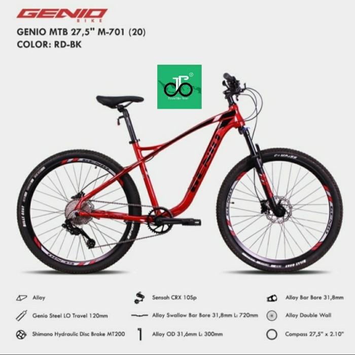 Sepeda MTB 27.5" Genio M701 (M-701) (Frame alloy, 10spd, rem hydrolic)