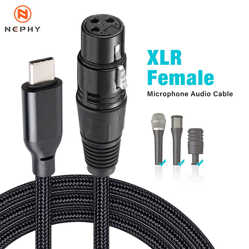 USB Type C To XLR Adapter Type C Male to 3 Pin XLR Female Microphone Cable Cord Connector Computer