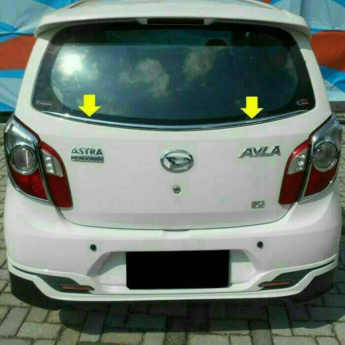 list chrome kaca belakang agya / ayla