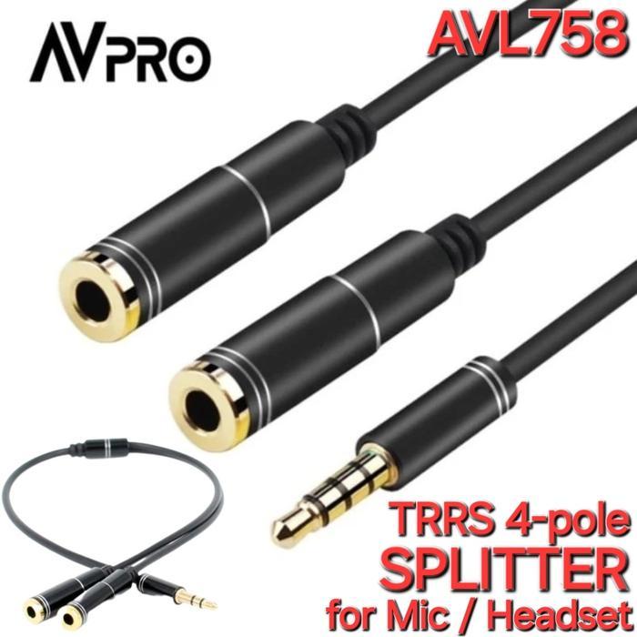Avpro Avc160 3.5Mm Trrs Audio Splitter Cable For 2 Headset Mic 30Cm Terjamin