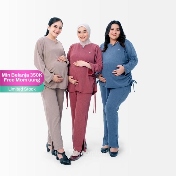NEW PRODUK [BEST SELLER] MOMIASI RUBY ONE SET KNIT SETELAN WANITA KNIT RIB BAJU SET CELANA BUMIL