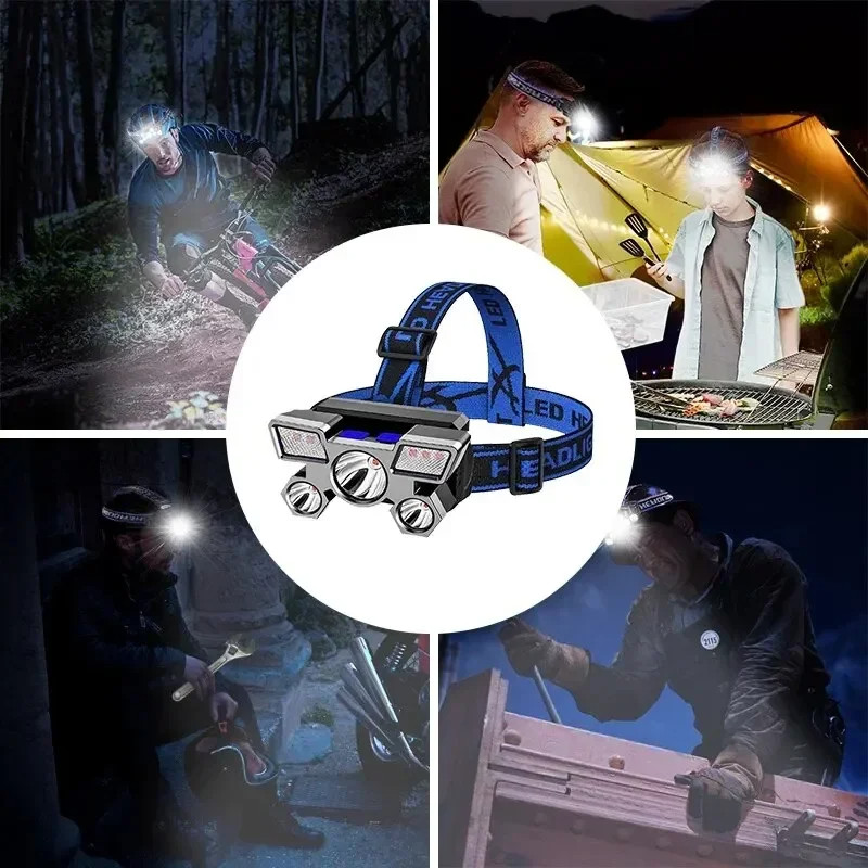 Powerful LED Headlamp USB Rechargeable Telescopic Zoomable Headlight Outdoor Waterproof Work Head
