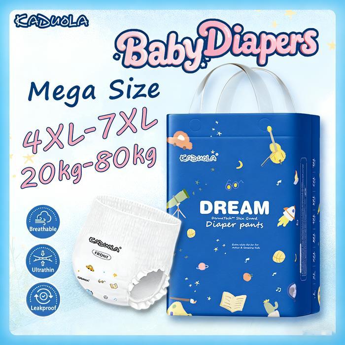 Ready Stock Kaduola Popok Bayi Gemuk Mega Size 4Xl-7Xl, 20Kg-80Kg, Nyaman & Serap Maksimal, Anti