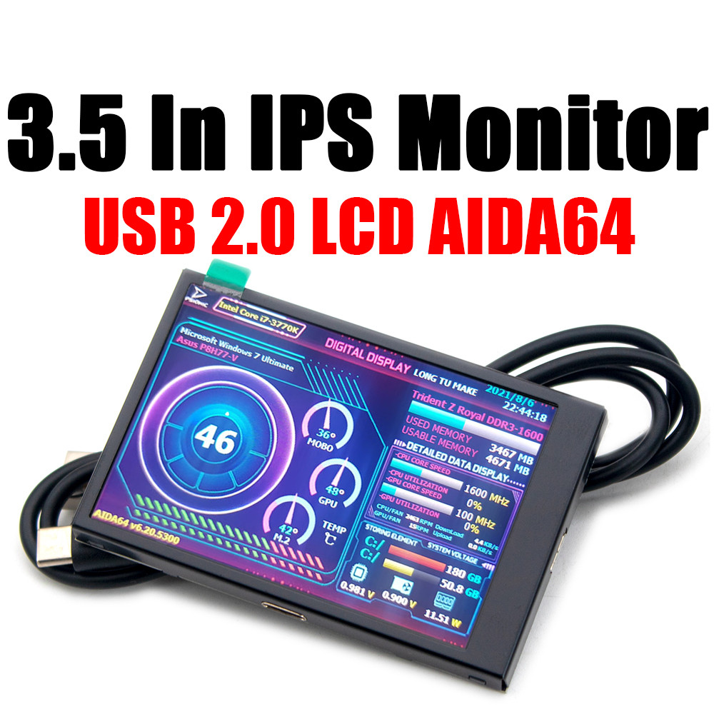 3.5 INCH IPS LCD MONITOR DISPLAY USB2LCD AIDA64 CHASSIS DISPLAY SCREEN USB DISPLAY SUB-SCREEN