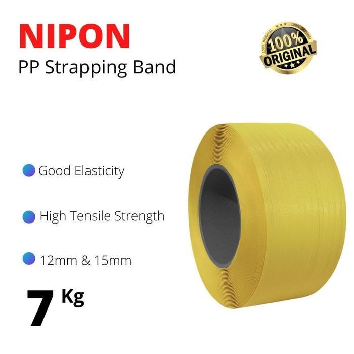 HOT SALE STRAPPING BAND PP NIPON 12MM 15MM TALI PACKING WARNA KUNING 7KG BISA GOSEND