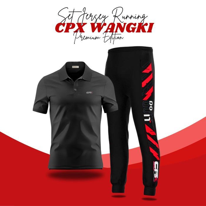 Baju Kaos Jersey Sport Setelan Celana Olahraga Running Pria Training Trackpant Set Full Printing