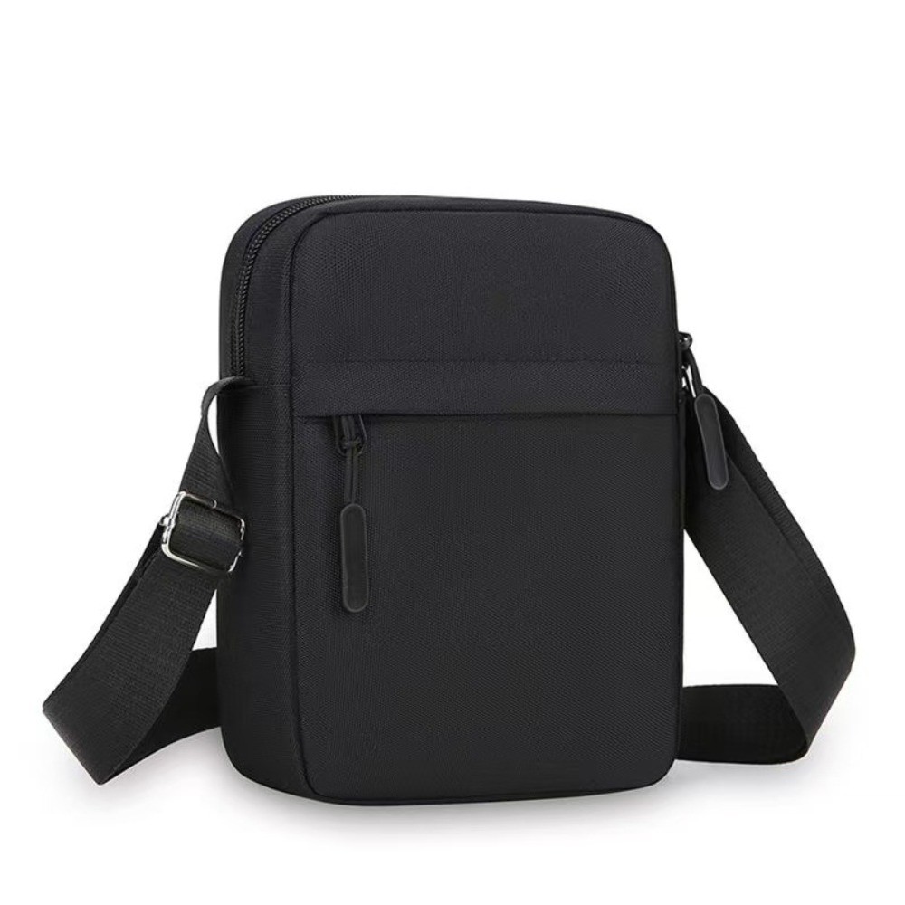 Tas Selempang Nylon Polyester Crossbody Warna Hitam Abu Biru Minimalis Tote Bag dengan Tali Panjang 