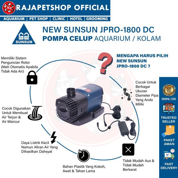 NEW SUNSUN JPRO 1800 DC POMPA CELUP KOLAM AQUARIUM