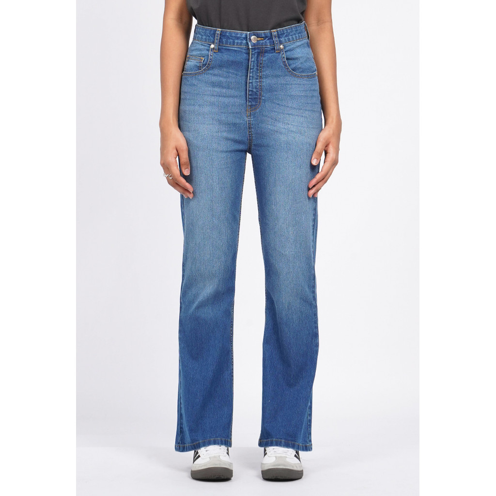 COLORBOX Regular Fit Flare Denim Pants Med Blue