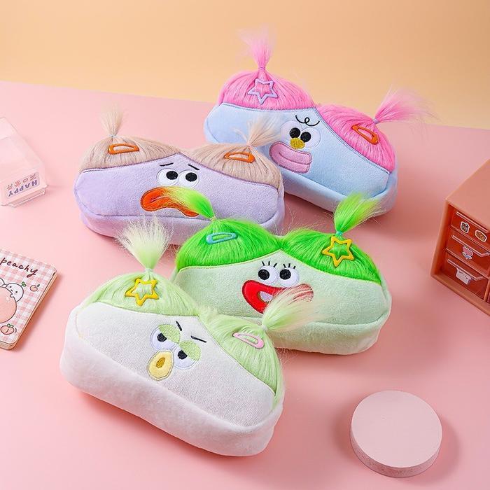 Kotak Pensil Lucu Pensil Besar Kotak Pensil Boneka Lucu Kotak Pensil Boneka Bulu Lucu Alat Tulis