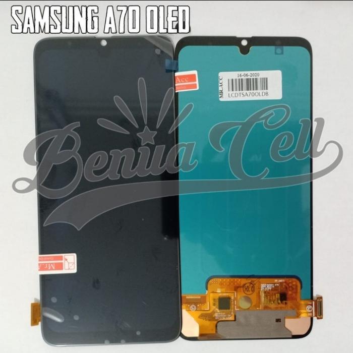 LCD 1SET SAMSUNG A70 SAMSUNG A705F ORIGINAL OLED BISA KONTRAS hitam