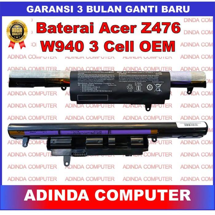 BATERAI ACER Z476 Z476 CLEVO W94LS W940 BAT-3