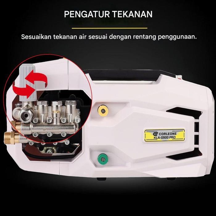 [G500PRO 1800W-120BAR-Ti-220V] Mesin cuci mobil Coleone G500 PRO dengan motor induksi, kepala pompa