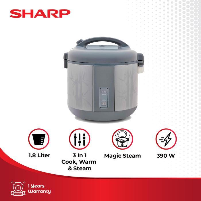 Sharp Cookwear KS-A18TTR Rice Cooker Black 1.8 Liter 380 Watt
