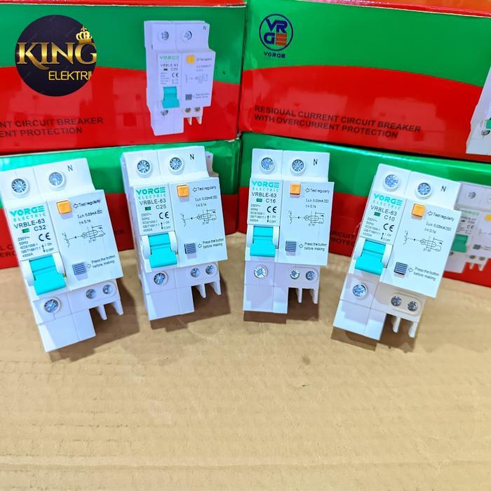 Broco - Rcbo Rccb Mcb + Elcb Vorge Vrble 1P+N 1Phase + Netral Garansi 1 Tahun