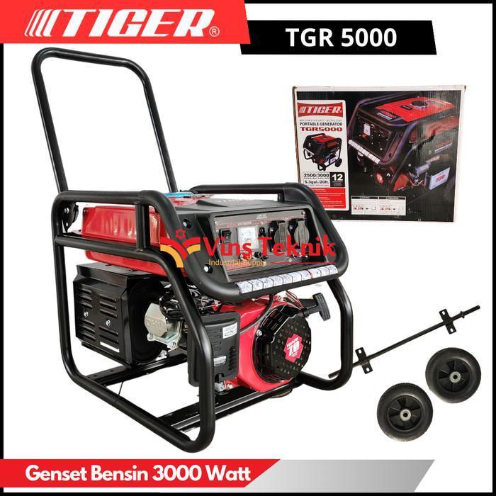 Mesin genset bensin 3000watt generator set TGR 5000 TIGER TGR5000