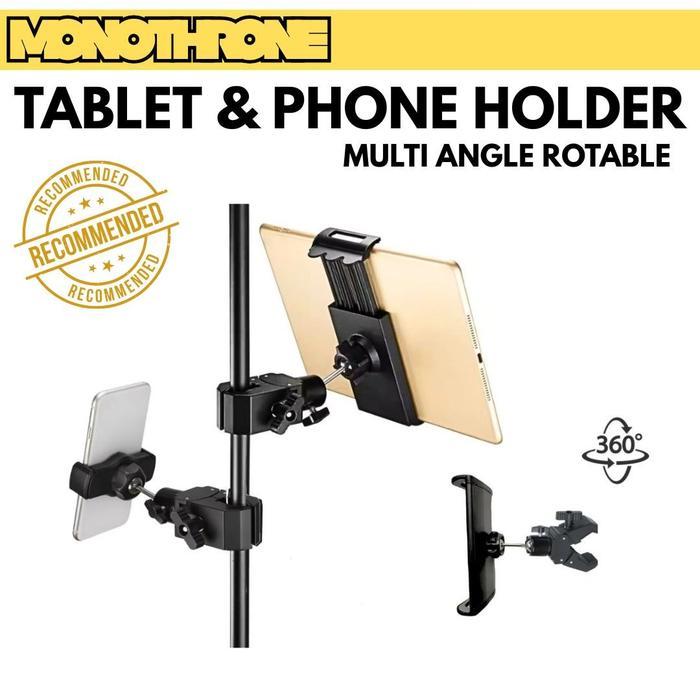 Tablet Holder Stand Mic HP Phone Holder Tab Holder Stand Mic Tripod Tab Phone Hp Dudukan Stand Band