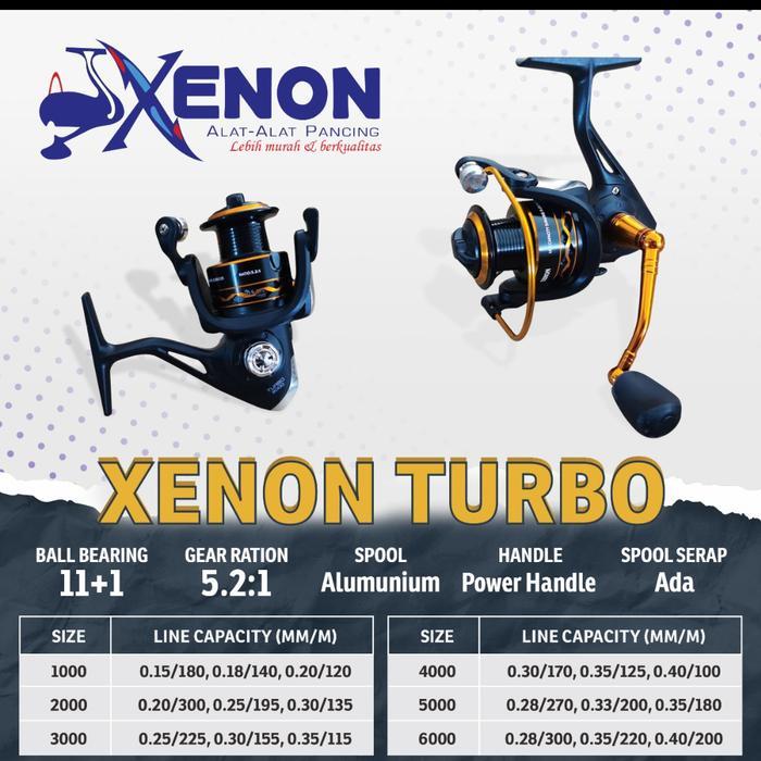 reel xenon turbo 3000 power handel doubel spool BISA GOSEND