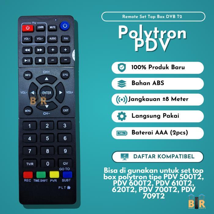 "New" Remot Remote STB Polytron DVB T2 PDV 600 SET TOP BOX PLT PDV 610