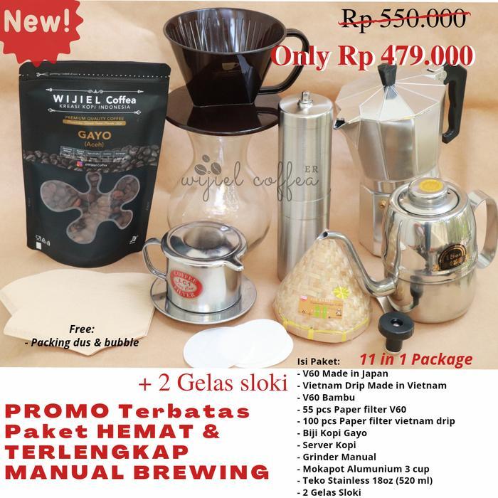 PROMO PAKET PERALATAN KOPI MANUAL BREWING-Hemat & Lengkap SIAP SEDUH - Set Alat Kopi Manual Brew
