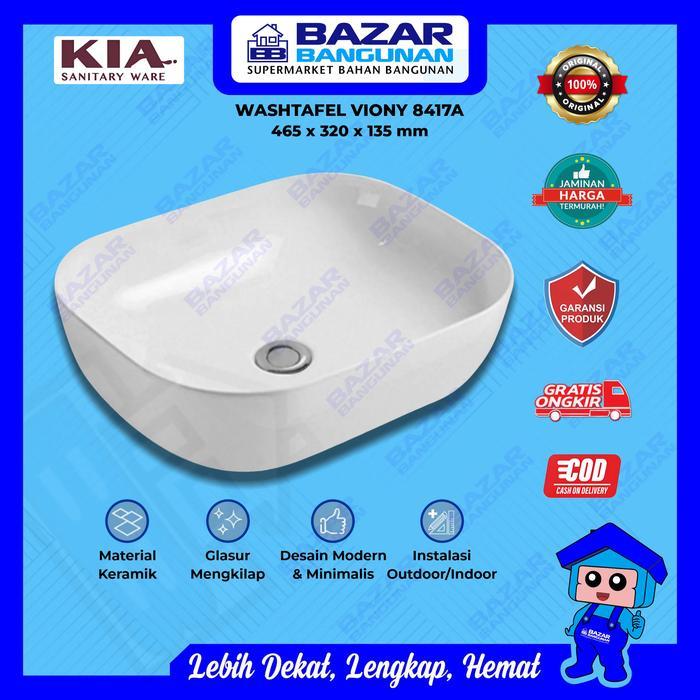 Kia - Washtafel Wastafel Wash Basin Bak Cuci Tangan Kamar Mandi Meja Viony 8417A Keramik