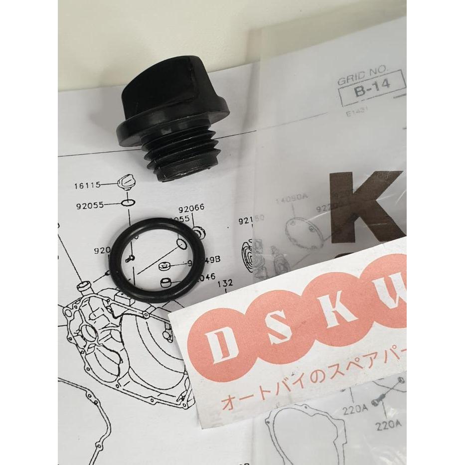 FREE ONGKIR TUTUP OLI MESIN PLUS ORING NINJA 150 R SS RR KGP 16115-1053 92055-012 BISA COD